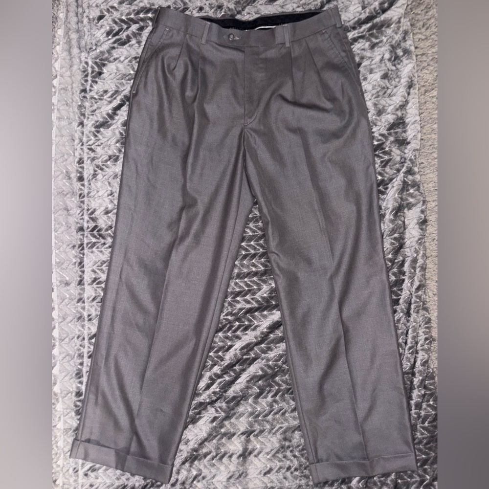 Perry Ellis America Men's Gray Dress Pants Size 36/30 with cuffed bottoms